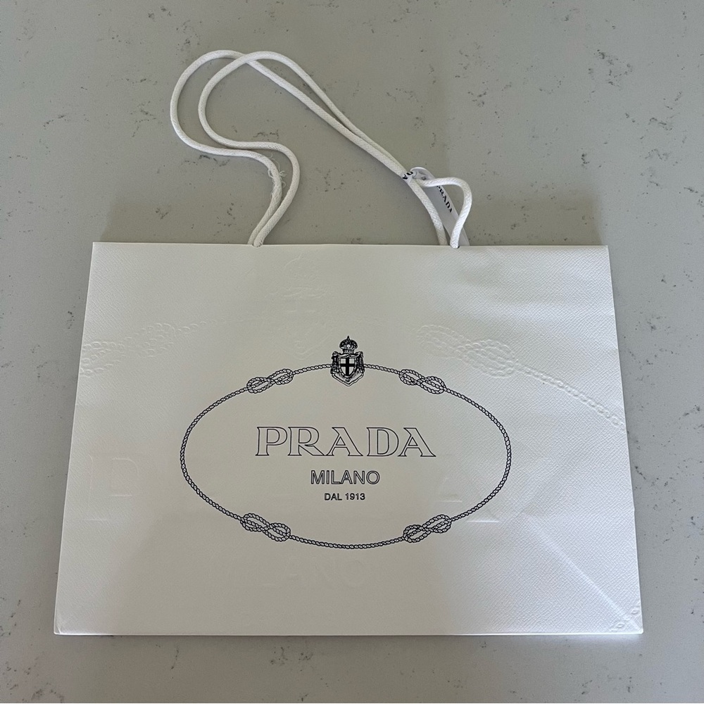100% authentic white prada gift bag